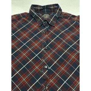 Ralph Lauren Polo Jeans Co Mens Large Long Sleeve Button Shirt Red Vintage VTG